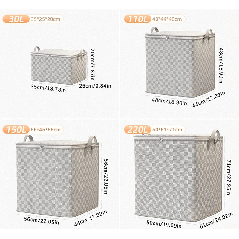 Large Dustproof Non-Woven Quilt Storage Bag with Lid & Zipper Quilt Storage Bag Qme