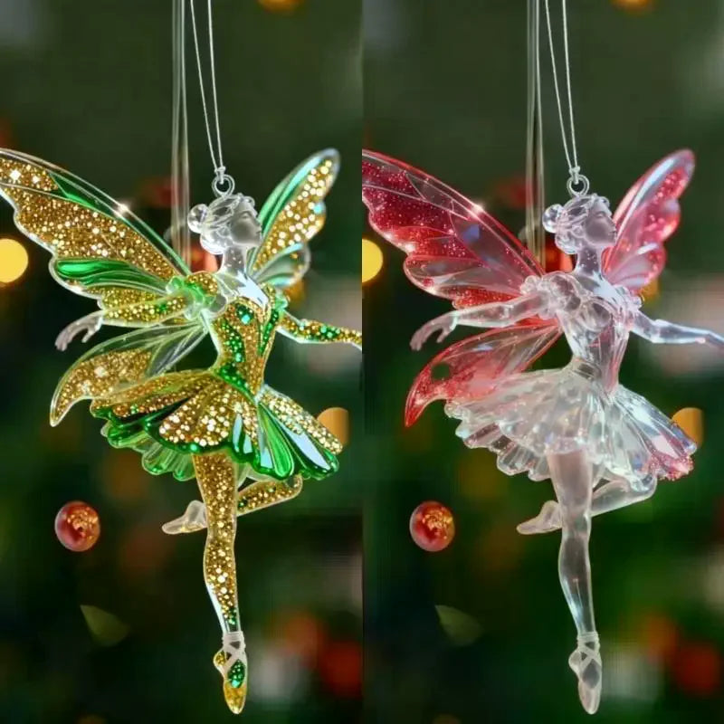 Sparkling Acrylic Ballerina Christmas Tree Pendant Ornament Christmas Ornament Qme
