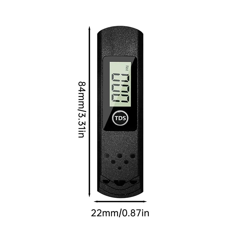 Digital TDS Meter Water Purity Tester 0–9990 PPM | Qme Water Quality Tester Qme Black