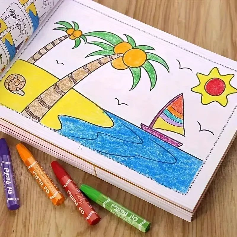 Kids 46-Page Drawing Painting Coloring Book | Educational Art Kids Activity Book Qme