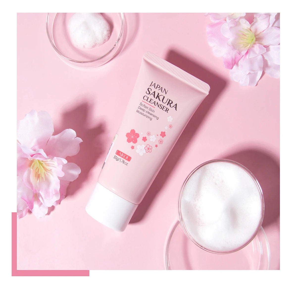 Sakura Amino Acid Face Cleanser – Oil Control & Blackhead Foam Facial Cleanser Qst
