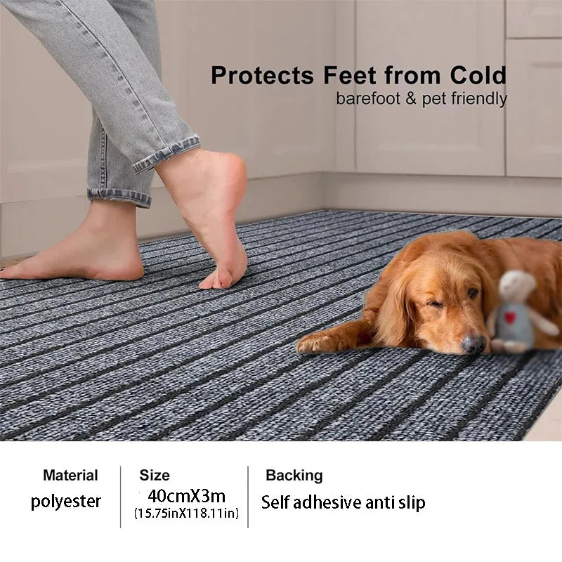 40cm×3m Striped Self-Adhesive Non-Slip Floor Mat & Hallway Rug Hallway Runner Rug Qst