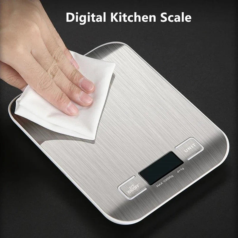 Digital Kitchen Scale LED Display Stainless Steel 10kg Digital Kitchen Scale Qme