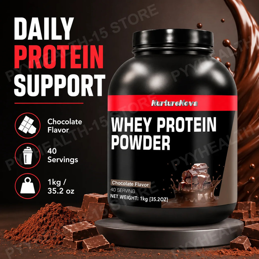 NurtureNova Whey Protein Powder – 6 Flavors, 40 Servings Whey Protein Supplement Qst
