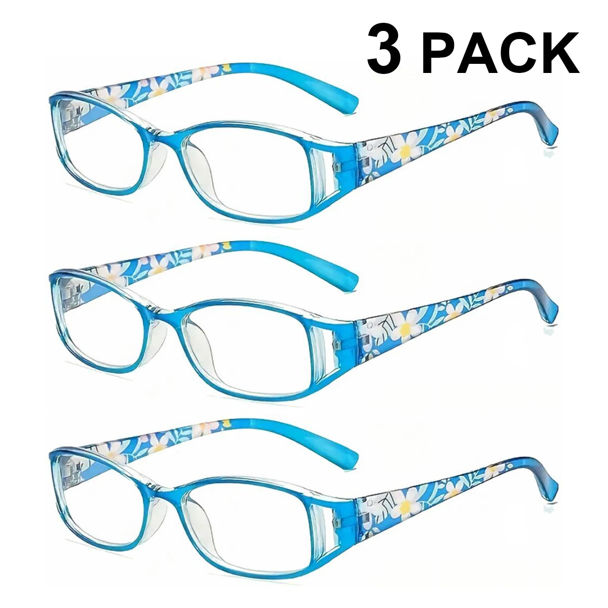 VOPHA Women's Anti-Blue Light Reading Glasses +1.00–+3.00 Reading Glasses Qst 250 3pcs-Blue