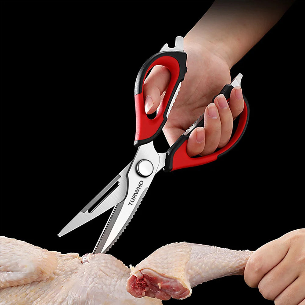 TURWHO Heavy Duty Kitchen Shears with Holder | Meat & BBQ Kitchen Shears Qst