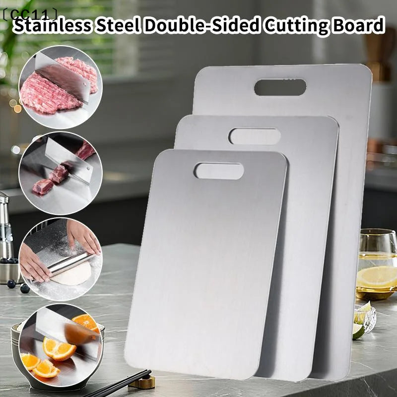 Stainless Steel Double-Sided Cutting Board – 5 Sizes Cutting Board Qme