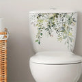 Fresh Plant Flower Leaf Wall Sticker | Bathroom Decor Wall Sticker Decal Qme light green