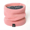 Women's Knitted Winter Snood Scarf – Cashmere-Like Softness Knitted Snood Scarf Qme pink