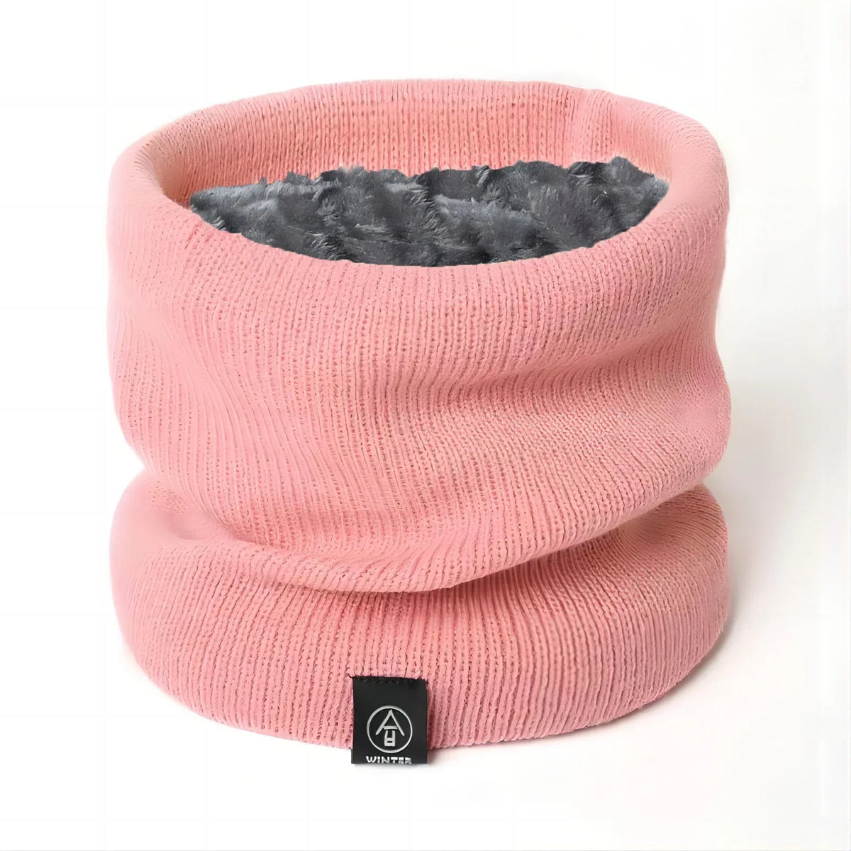 Women's Knitted Winter Snood Scarf – Cashmere-Like Softness Knitted Snood Scarf Qme pink