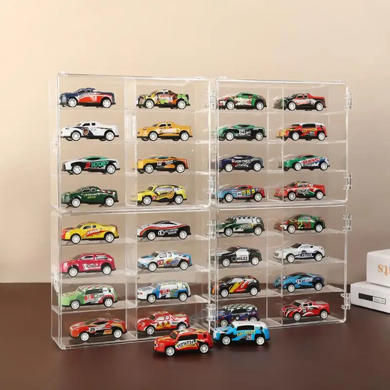 Compact Car Model Display Box – Dust-Proof Clear Acrylic Stand Collectible Display Case Qme