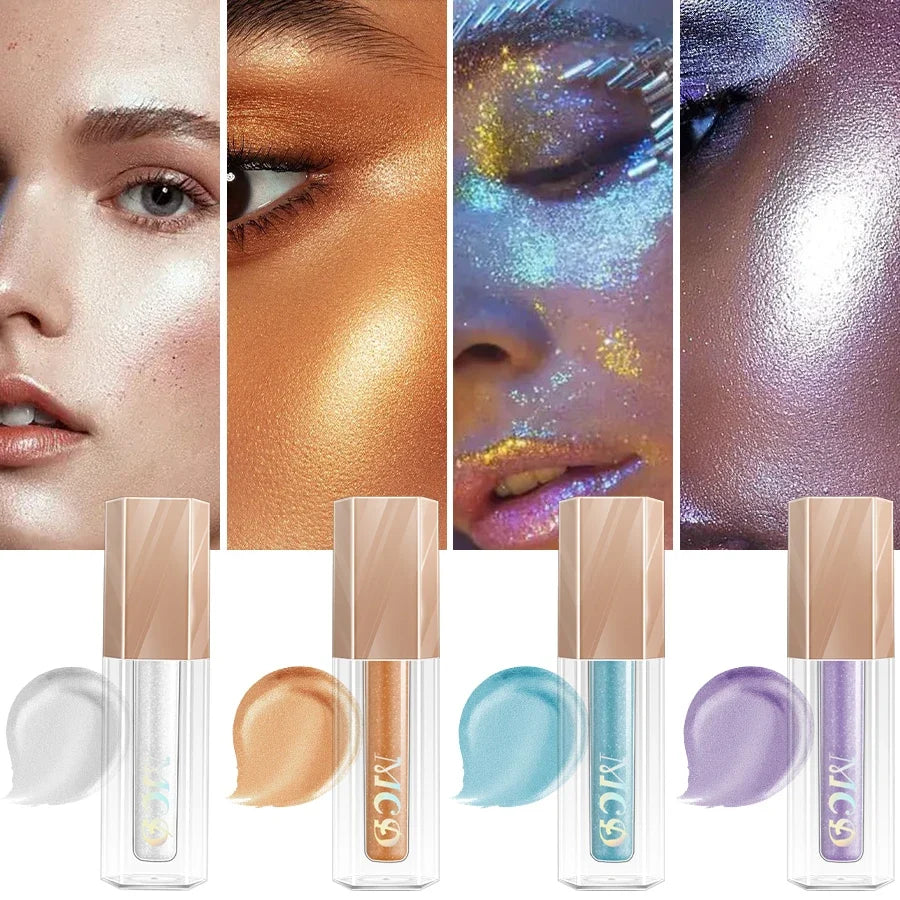 7-Color Liquid Highlighter & Contour Bronzer | Shimmer Glow Liquid Highlighter Qme