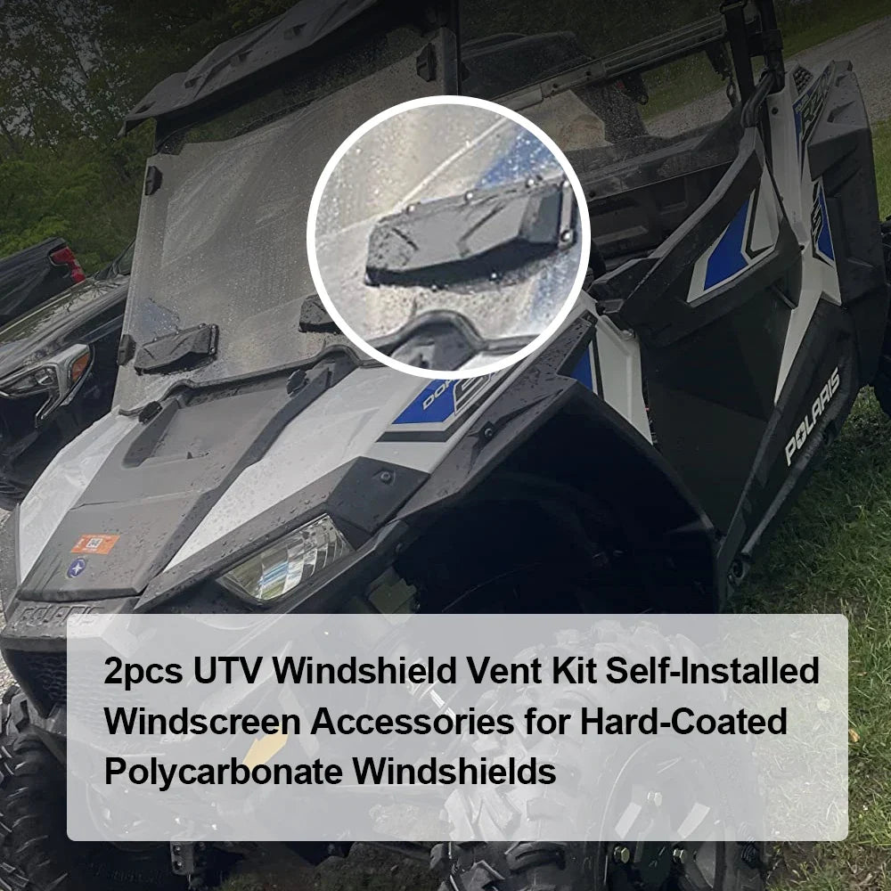 UTV Windshield Vent Kit | Self-Install Hard-Coated Polycarbonate UTV Windshield Vent Kit Qme