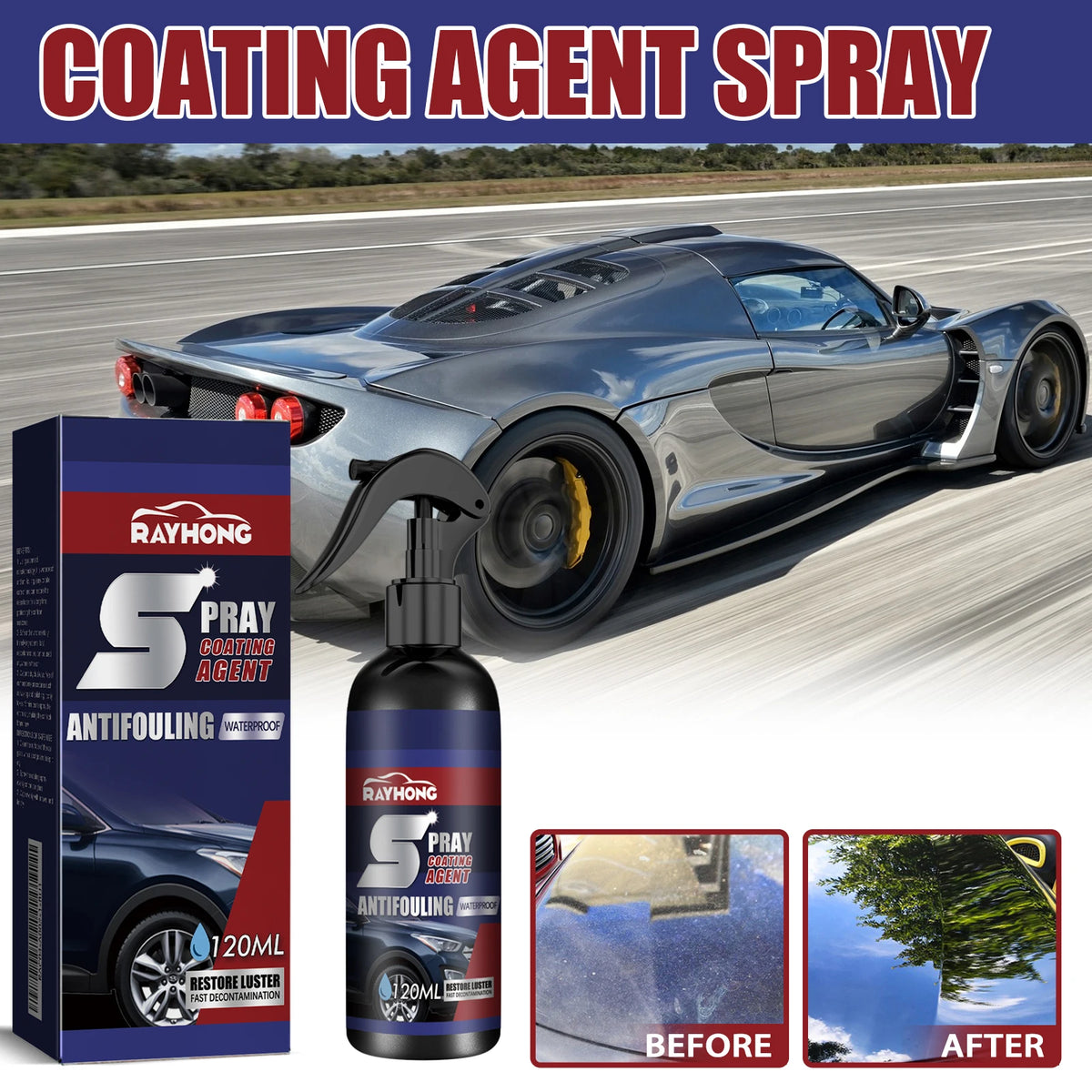 Rayhong Nano Car Coating Spray – Paint Curing & Deep Gloss Car Coating Spray Qst