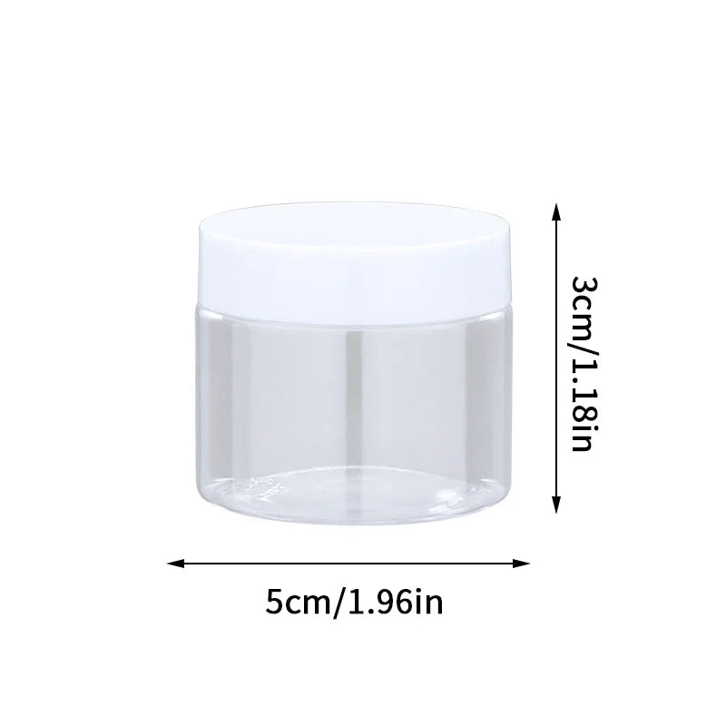 Refillable Plastic Travel Jars – Empty Cosmetic Containers, Set of 5 Cosmetic Travel Jars Qme