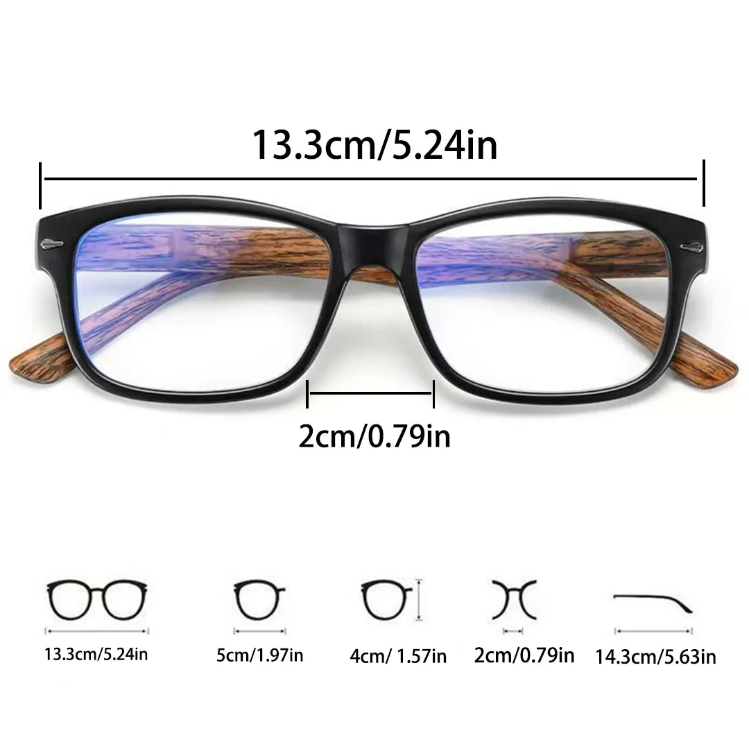VOPHA L73 Auto Focus Reading Glasses Men | Wood-Look Frame Auto Focus Reading Glasses Qst