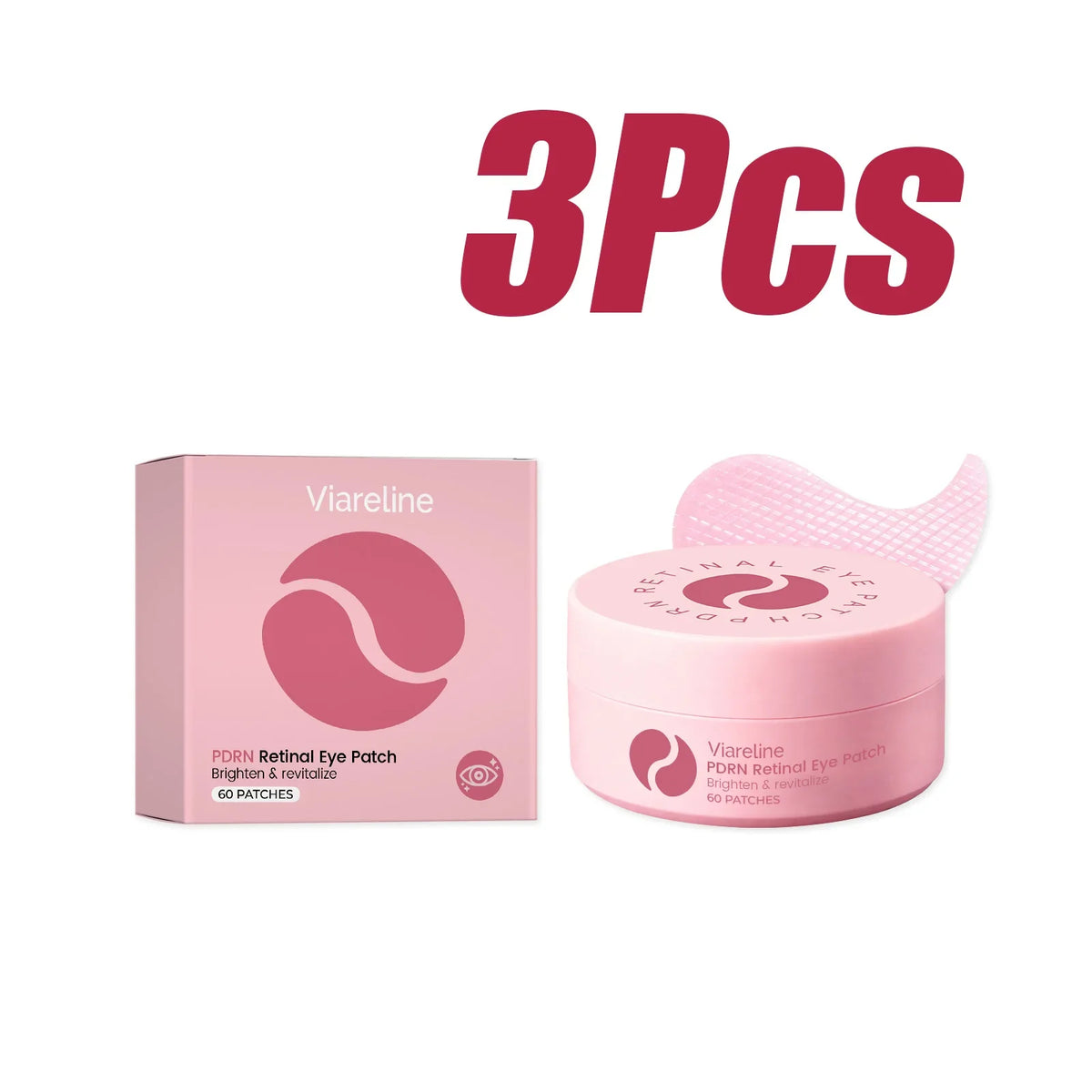 Retinol Hydrogel Eye Patches – Brightening Under-Eye Mask Hydrogel Eye Patches Qme 3 x 60pcs Boxed