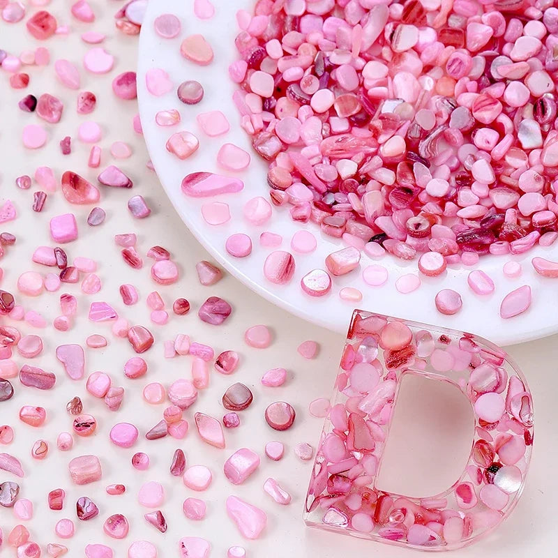 Natural Pearl Crushed Seashell Slices – Nail Art & DIY Crafts Nail Art Shell Particles Qme Pink