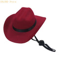 Western Denim Hat for Dogs & Cats | Breathable Pet Costume Pet Costume Hat Qme Burgundy M CN