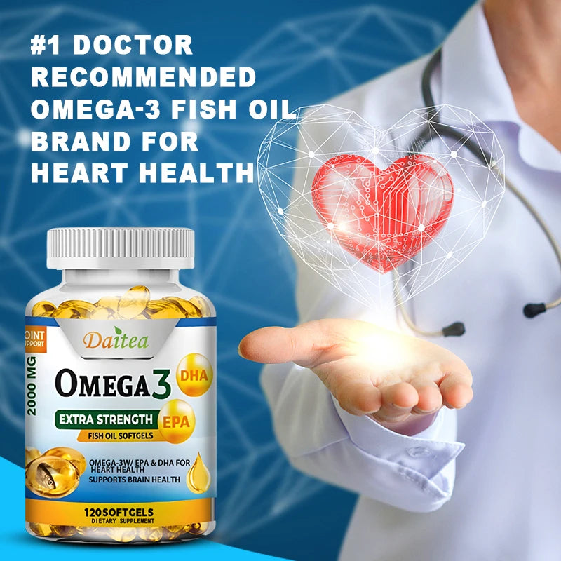 Omega 3 Fish Oil 2000mg – EPA DHA Supplement, 120 Capsules Omega-3 Supplement Qst