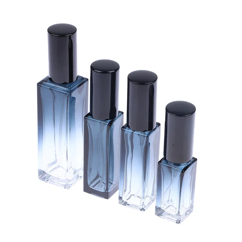 Gradient Blue Glass Perfume Atomizer Spray Bottle | Travel Size Perfume Spray Atomizer Qme