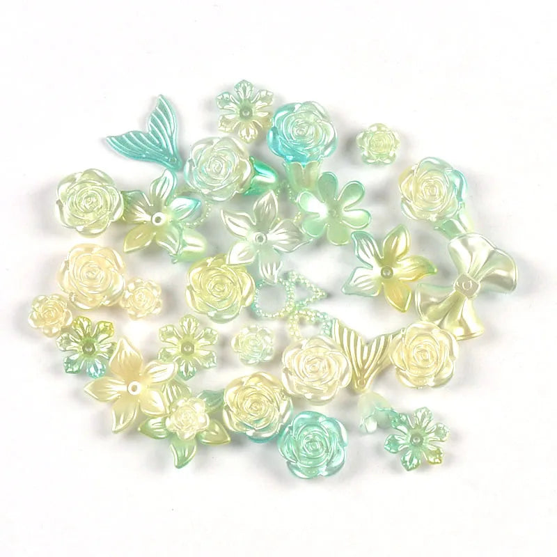 Flower Mermaid Mixed Resin Cabochons Flatback Embellishments Craft Embellishments Qme