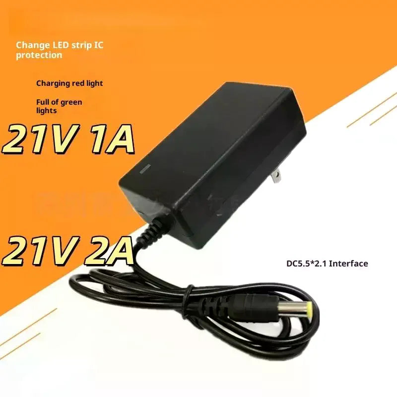 21V Fast Charger Adapter for Lithium Electric Wrench – 1A/2A DC Power Tool Charger Qme
