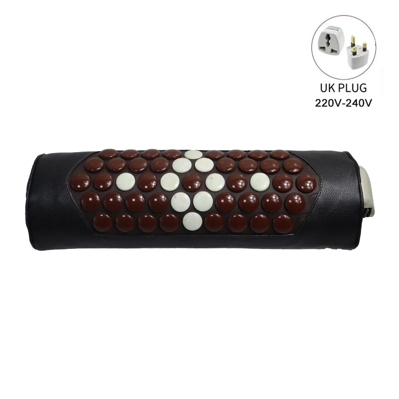 Jade & Tourmaline Hot Stone Neck Massage Pillow | 30–70°C Heat Neck Massage Pillow Qst UK Plug