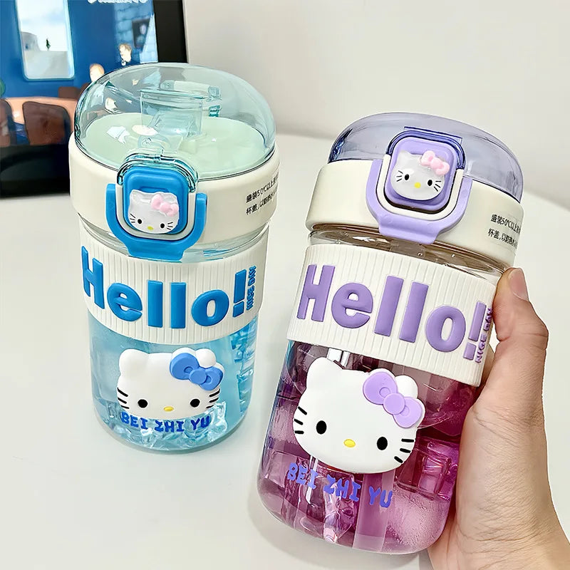 Hello Kitty Portable Straw Cup – Travel, Heat & Shock-Resistant Travel Straw Cup Qme