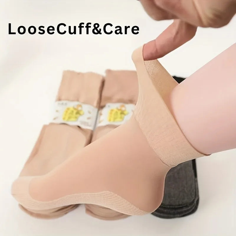 Women's Non-Binding Sheer Ankle Socks with Cotton Sole Sheer Ankle Socks Qme