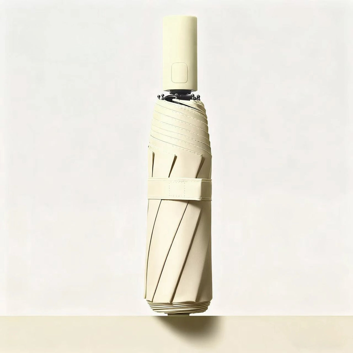 24-Bone Auto Folding Umbrella – SPF 50 UV & Windproof Folding Umbrella Qst Iron 8K White