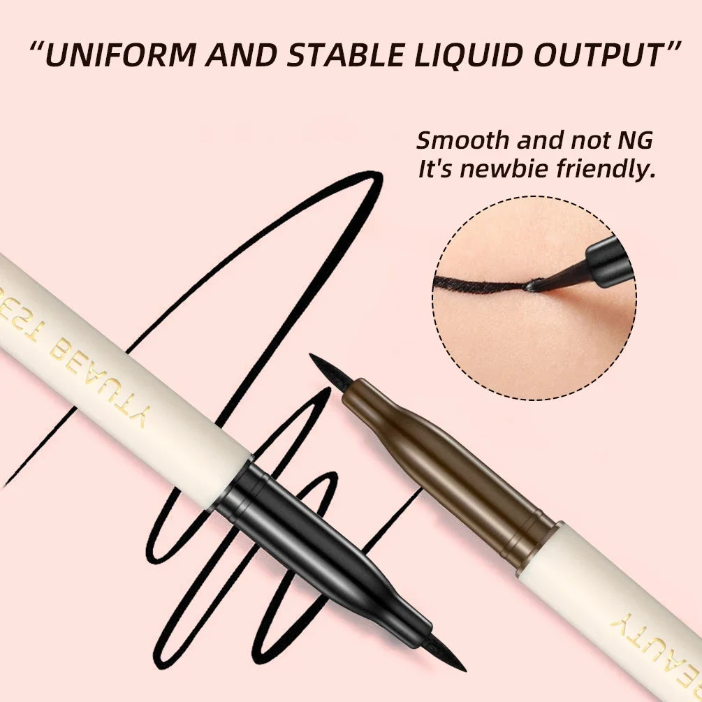QIBEST Waterproof Black Liquid Eyeliner – Smudge-Proof Precision Liquid Eyeliner Qme