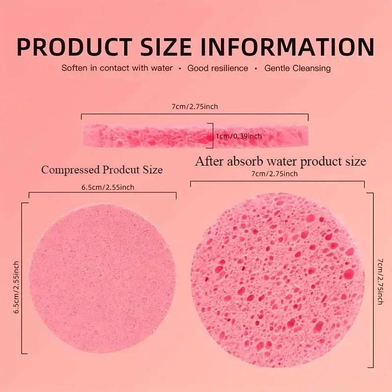 Compressed Facial Sponges – Wood Pulp Cleansing & Makeup Removal Facial Cleansing Sponge Qme