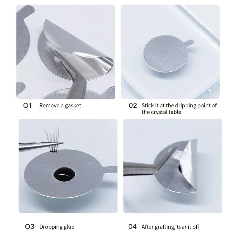 Disposable Eyelash Glue Holder Foil Palettes | Lash Extension Pads Lash Extension Accessories Qme