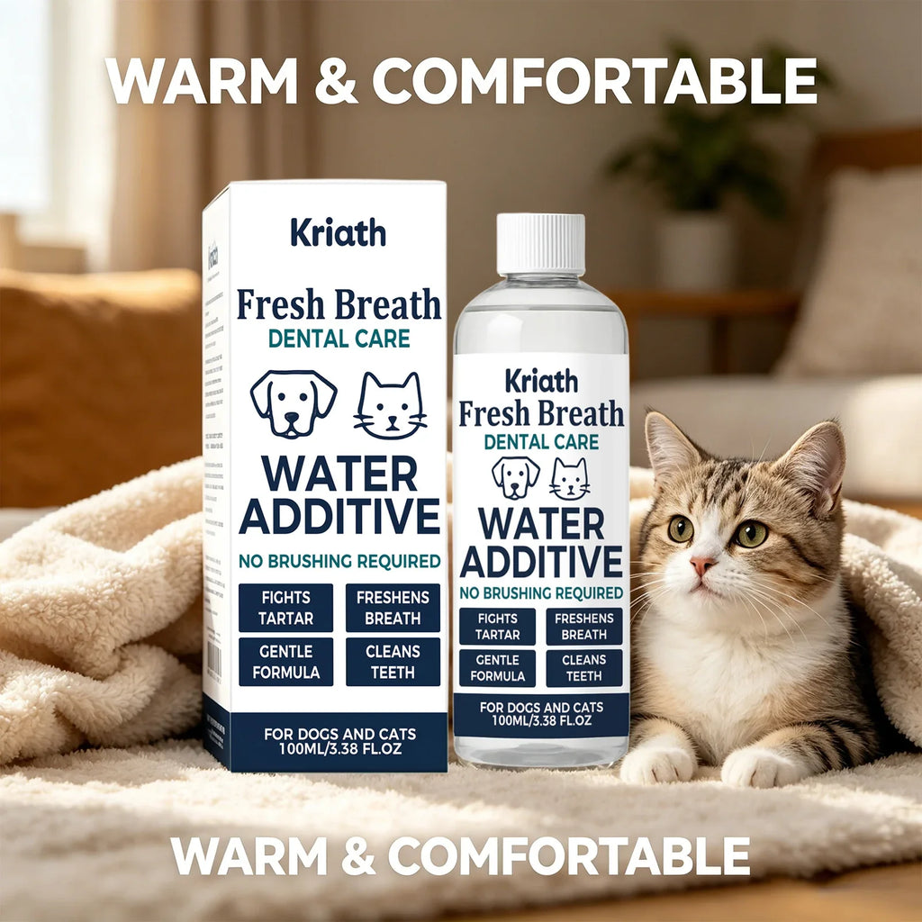 Drinkable Pet Mouthwash – Plaque & Tartar Control, Fresh Breath Pet Dental Additive Qme