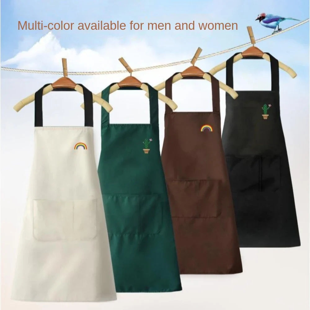 Waterproof PVC Tattoo Work Apron – Neck Strap & Pockets Work Apron Qme