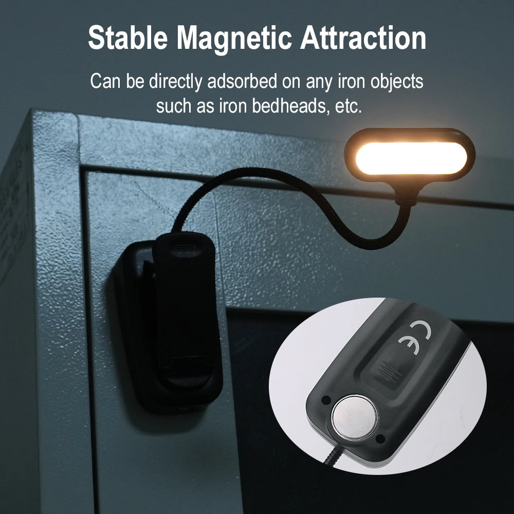 BORUIT Rechargeable Clip Book Light – 6 LED Warm & Cool Clip Reading Lamp Qst