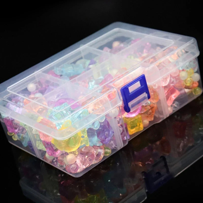 6-Grid Transparent Plastic Organizer Box – Jewelry & Fishing Plastic Storage Organizer Qme
