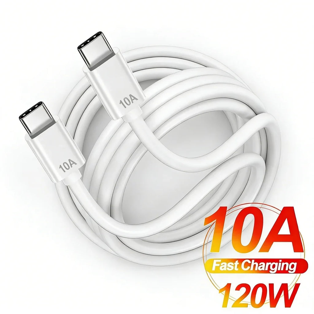 120W USB-C Fast Charging Cable – iPhone, Samsung & Xiaomi USB-C Charging Cable Qme