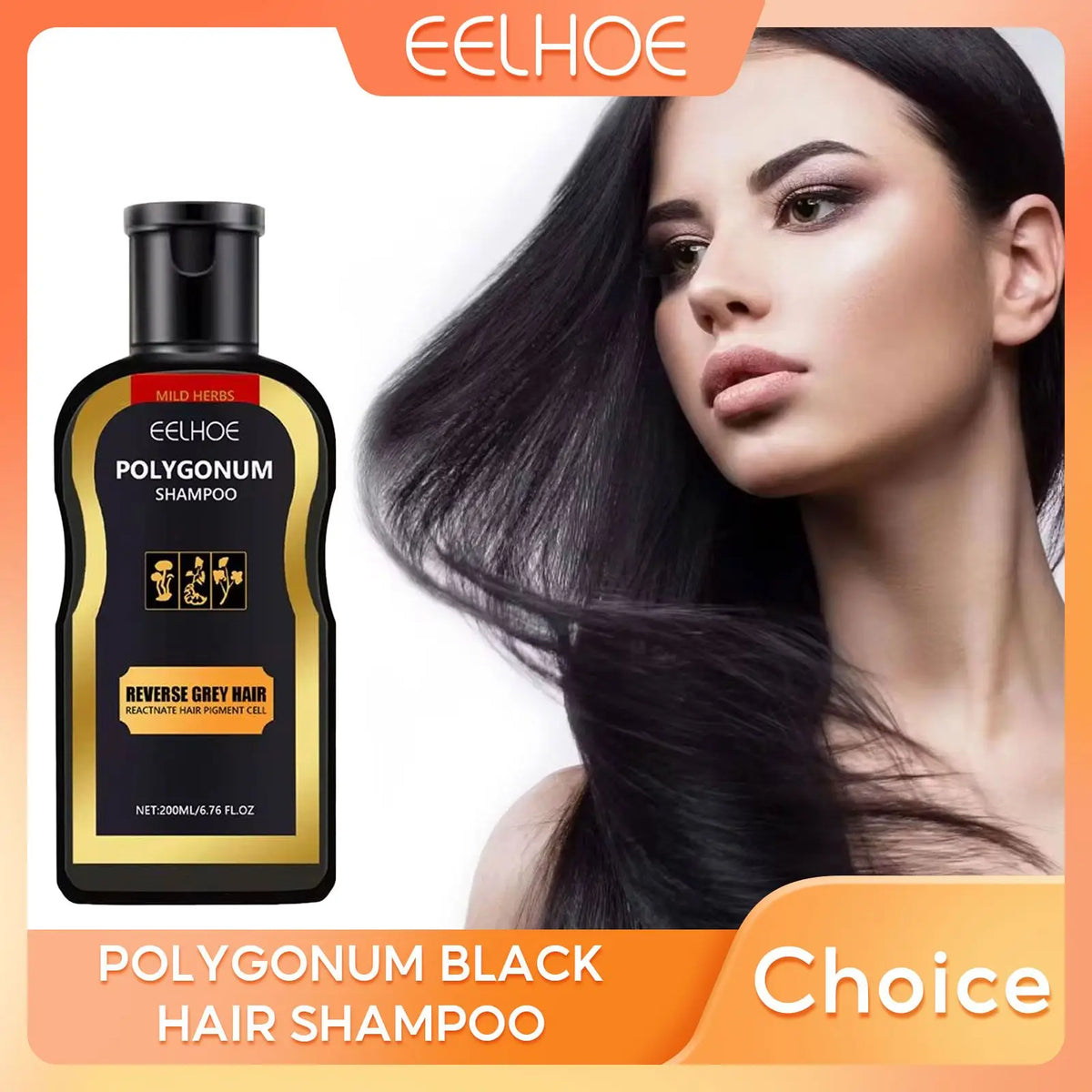 EELHOE Polygonum Multiflorum Herbal Darkening Shampoo 200ml Herbal Darkening Shampoo Qst