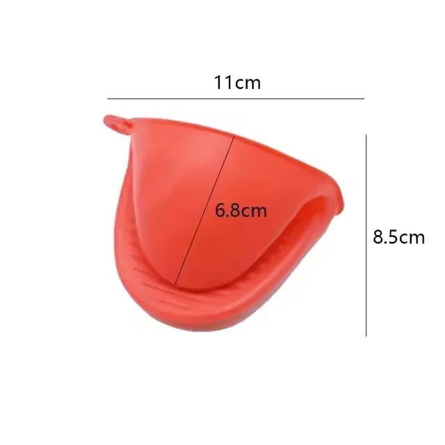 Silicone Pot Holder Clips – Heat-Resistant Kitchen Grippers 2pc Silicone Pot Holder Qst Red-2pcs