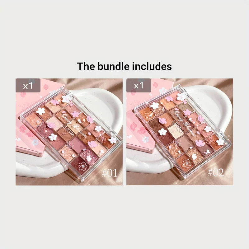 20-Shade Matte & Shimmer Brown Eyeshadow Palette | Qme Eyeshadow Palette Qme 01 and 02