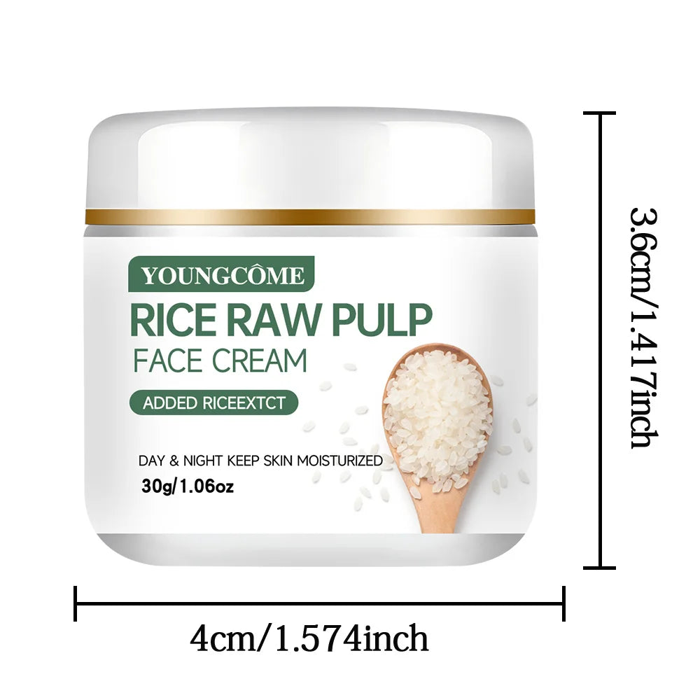 YOUNGCOME Rice Raw Pulp Face Cream – Moisturising & Brightening Facial Moisturiser Qst 30g