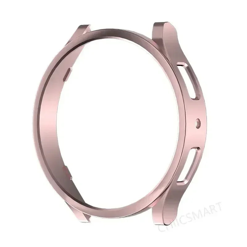 Bling Diamond Case Samsung Galaxy Watch 6 & 4 – Two Rows Smartwatch Bling Case Qme Rose Pink02 Watch 6 Classic 47mm
