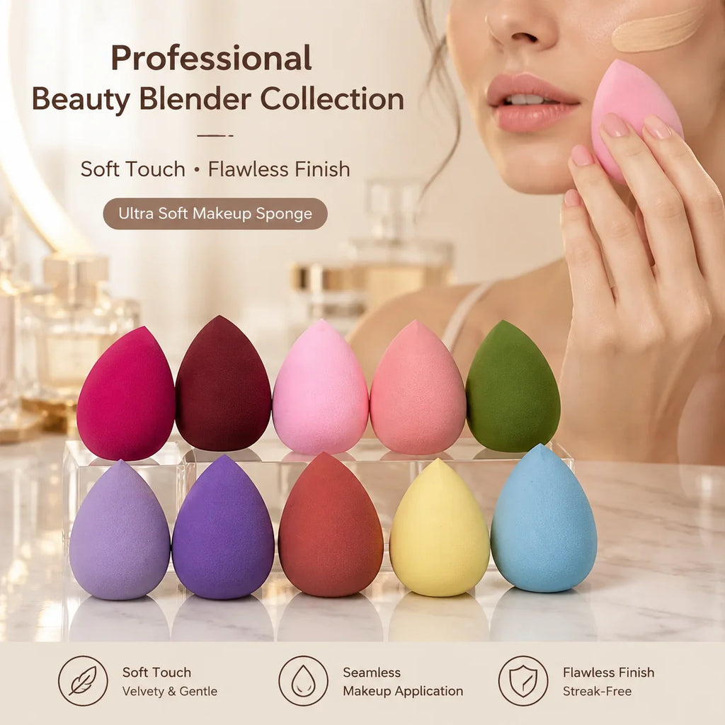 10 Mini Mixed Makeup Sponges & Puffs – DIY Concealer Tools Makeup Sponge Set Qme
