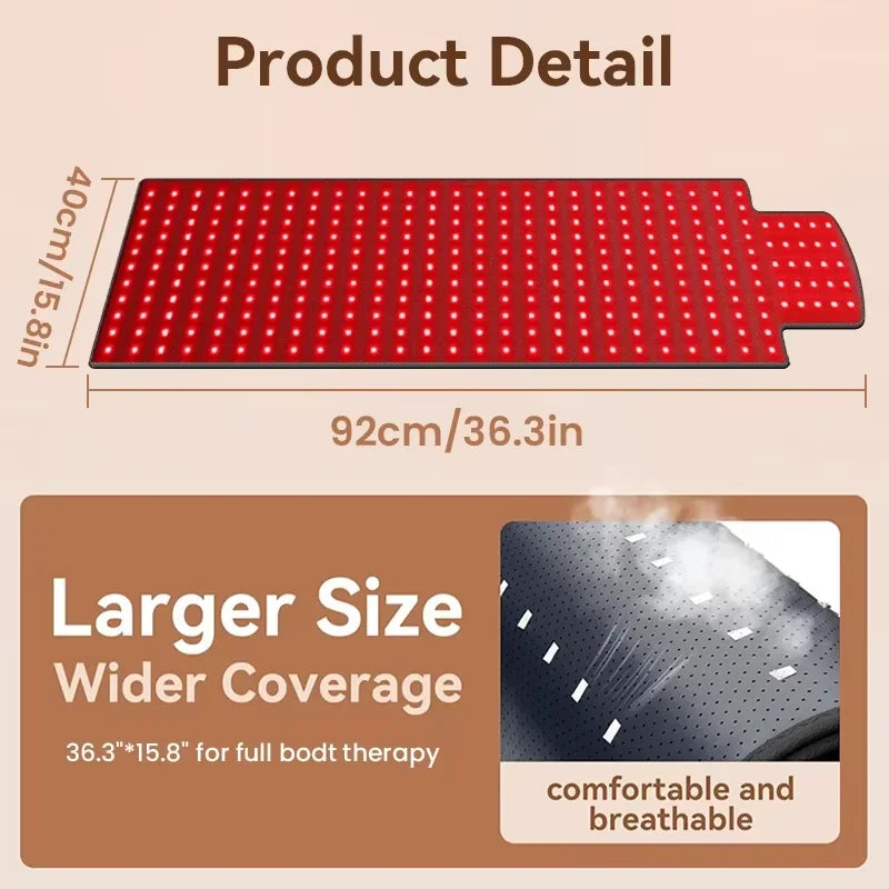 325 LED Red Light Therapy Mat 660nm 850nm Full Body Pad Light Therapy Mat Qst