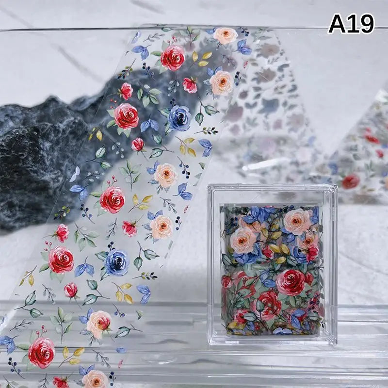 Floral Nail Transfer Foil Stickers – DIY Rose Manicure Art Nail Art Foil Qme A19