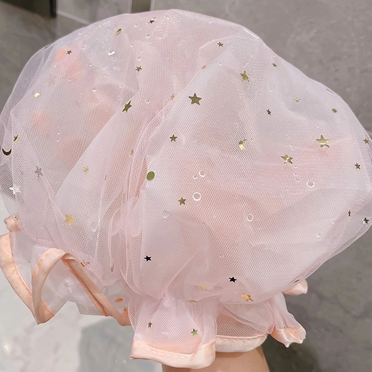 Waterproof Double-Layer Shower Cap – Starry Sky Reusable Hat Shower Cap Qst