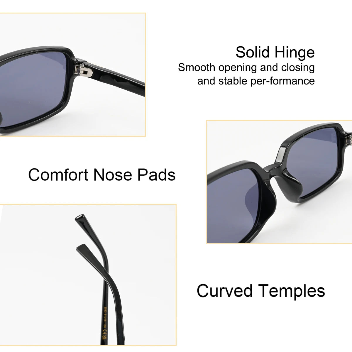 VOPHA 90s Vintage Rectangular Sunglasses UV400 Narrow Frame Fashion Sunglasses Qst
