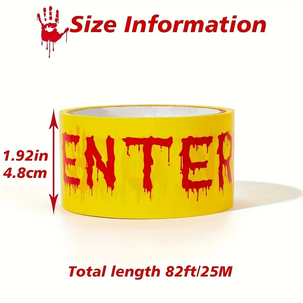 Halloween Caution Tape Bloody Handprints 82ft Warning Ribbon Halloween Decoration Tape Qme